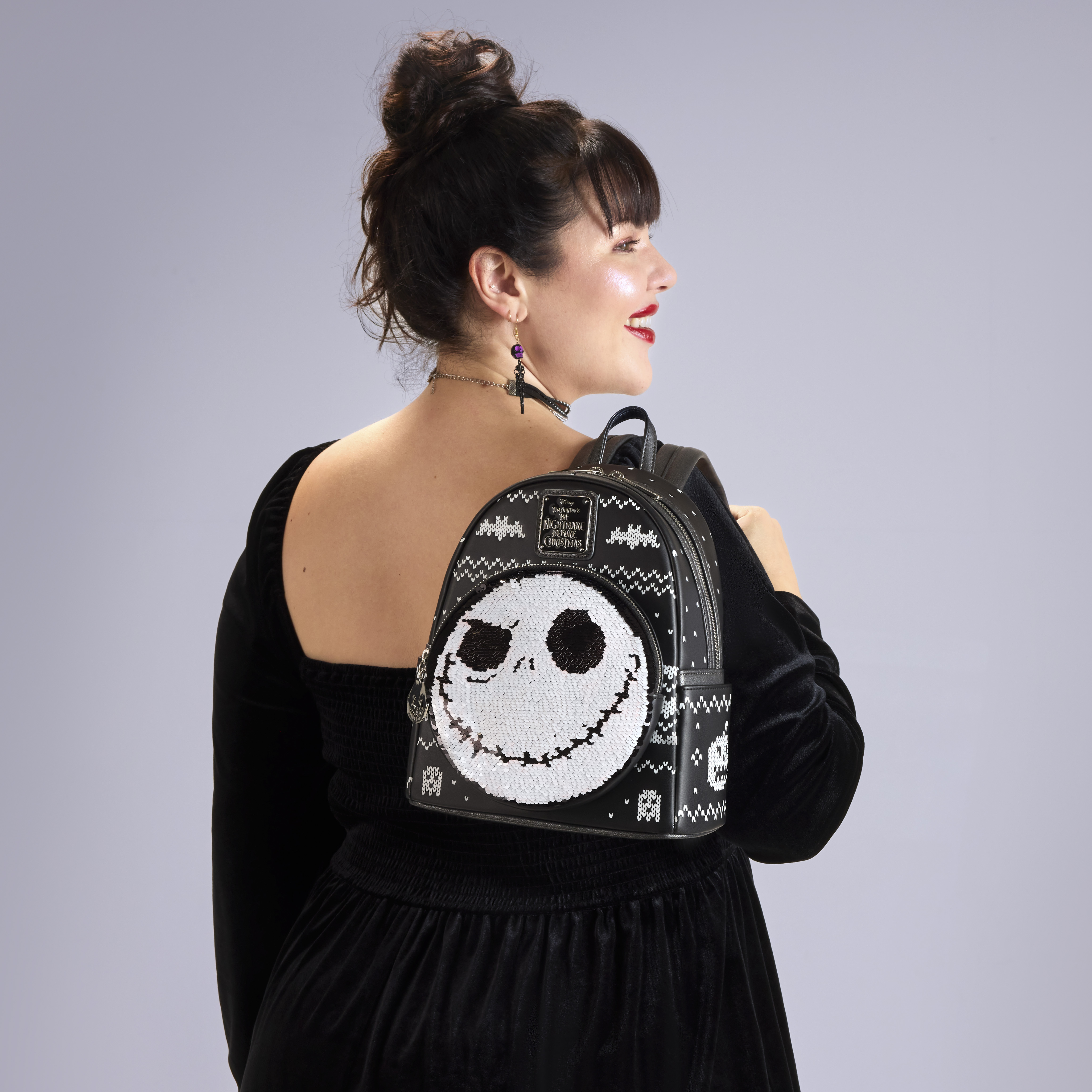 Loungefly The Nightmare Before Christmas Jack Reversible Sequins Mini BP NWT Loungefly Disney Nightmare Before Christmas Mini Backpack  main image 4