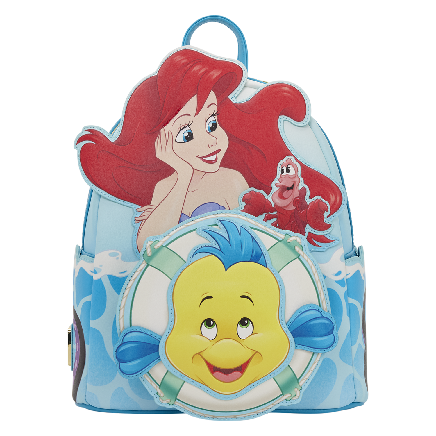 Loungefly Multicolor The Little Mermaid Ariel, Flounder, & Sebastian Mini Backpack