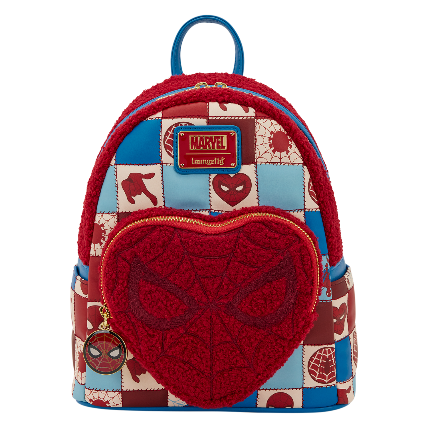Loungefly Multicolor Spider-Man Sherpa Heart Mini Backpack