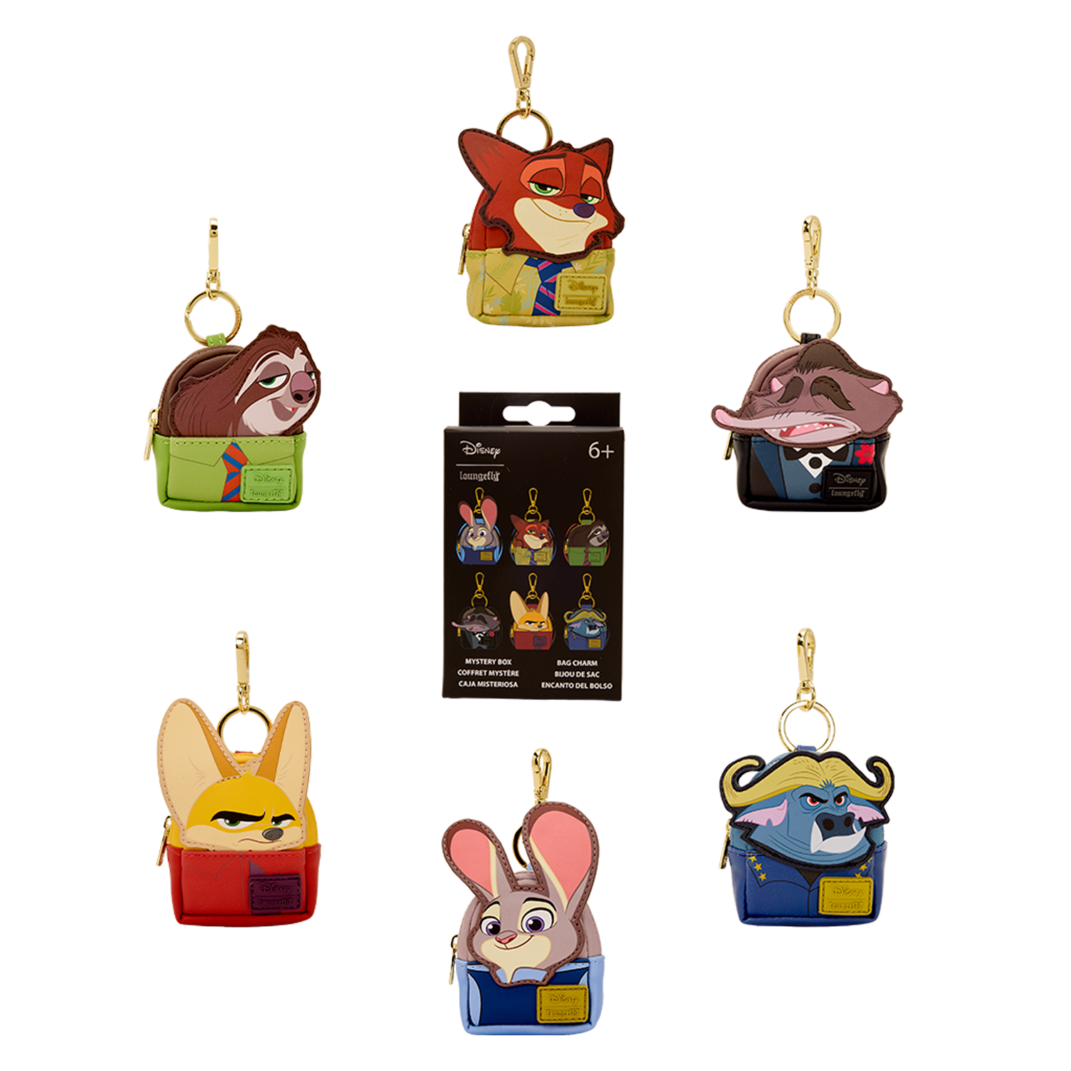Loungefly Multicolor Zootropolis 2 Cosplay Mystery Mini Backpack Keychain Charm