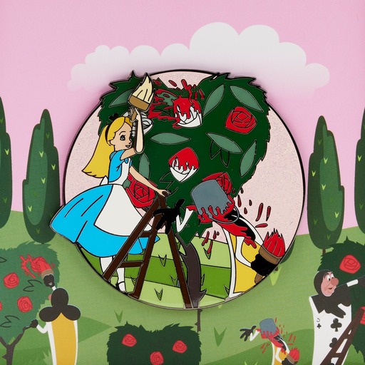 Alice in Wonderland Painting Roses Enamel Pin