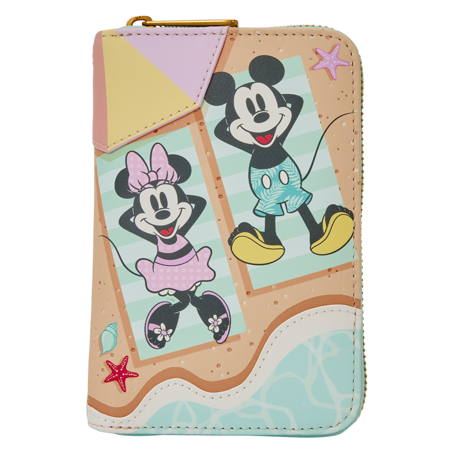 Loungefly Multicolor Mickey & Minnie Beach Fun Zip Around Wallet