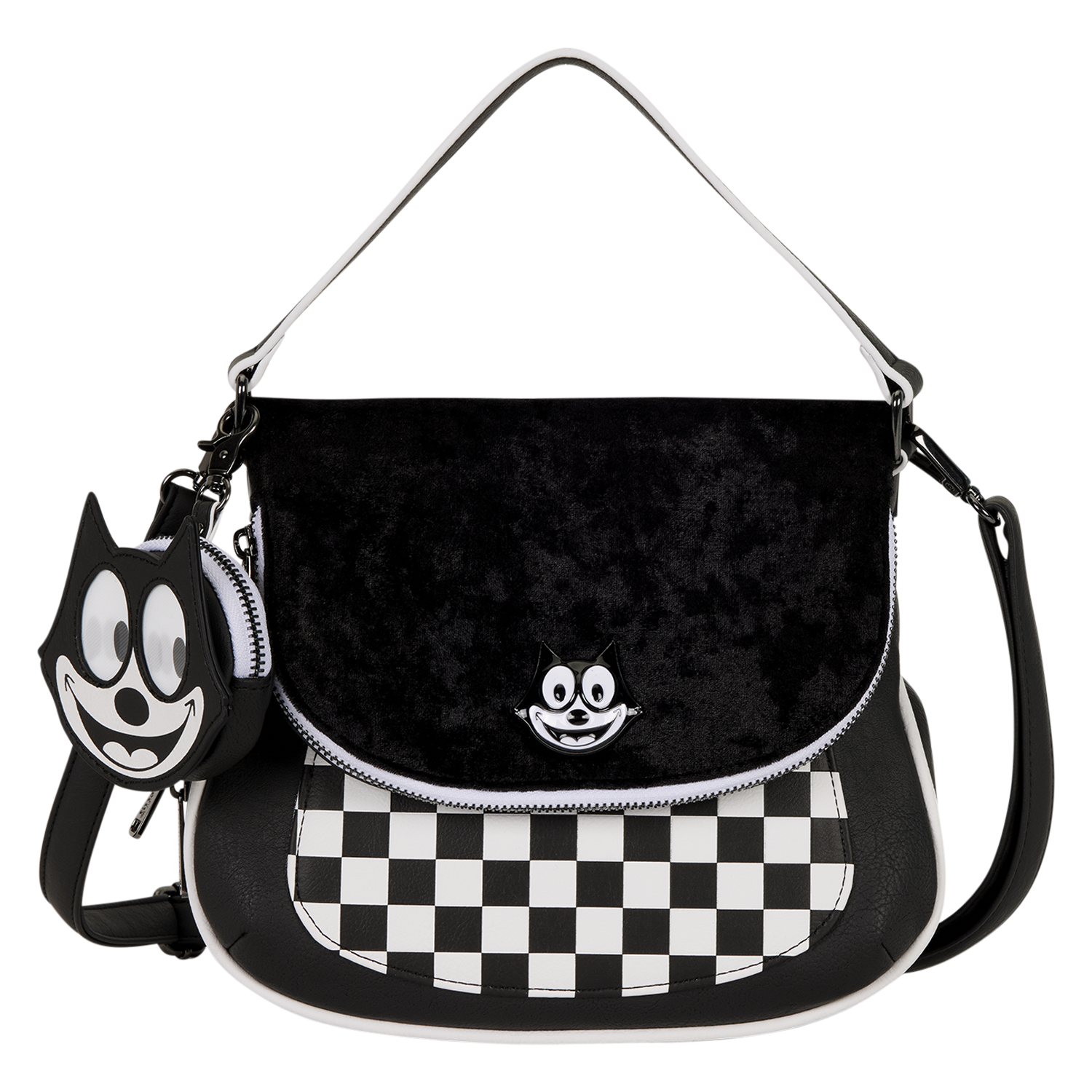 Loungefly Multicolor Felix The Cat Crossbody Bag With Lenticular Coin Bag
