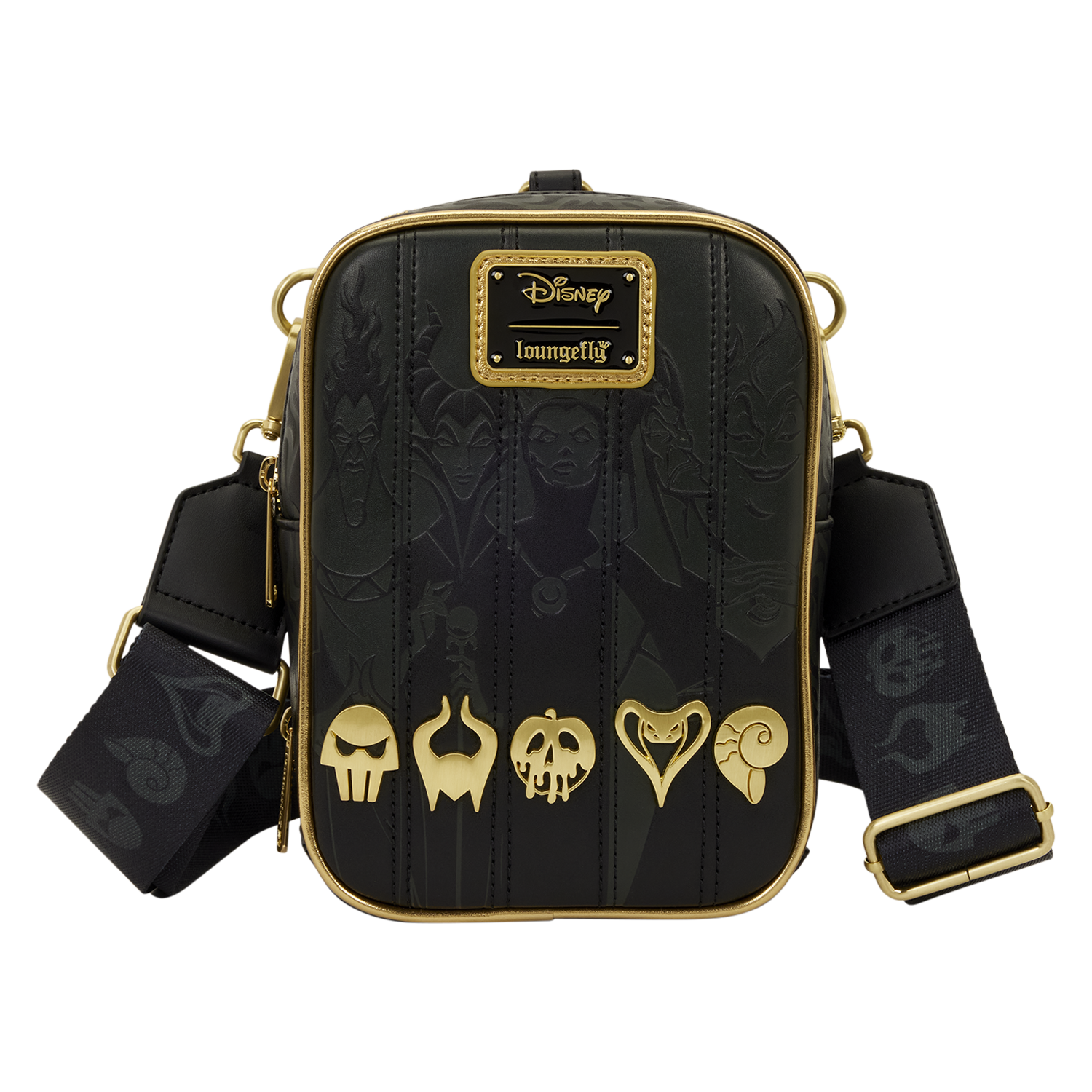 Loungefly Multicolor Disney Villains Black & Gold Sling Crossbody Bag