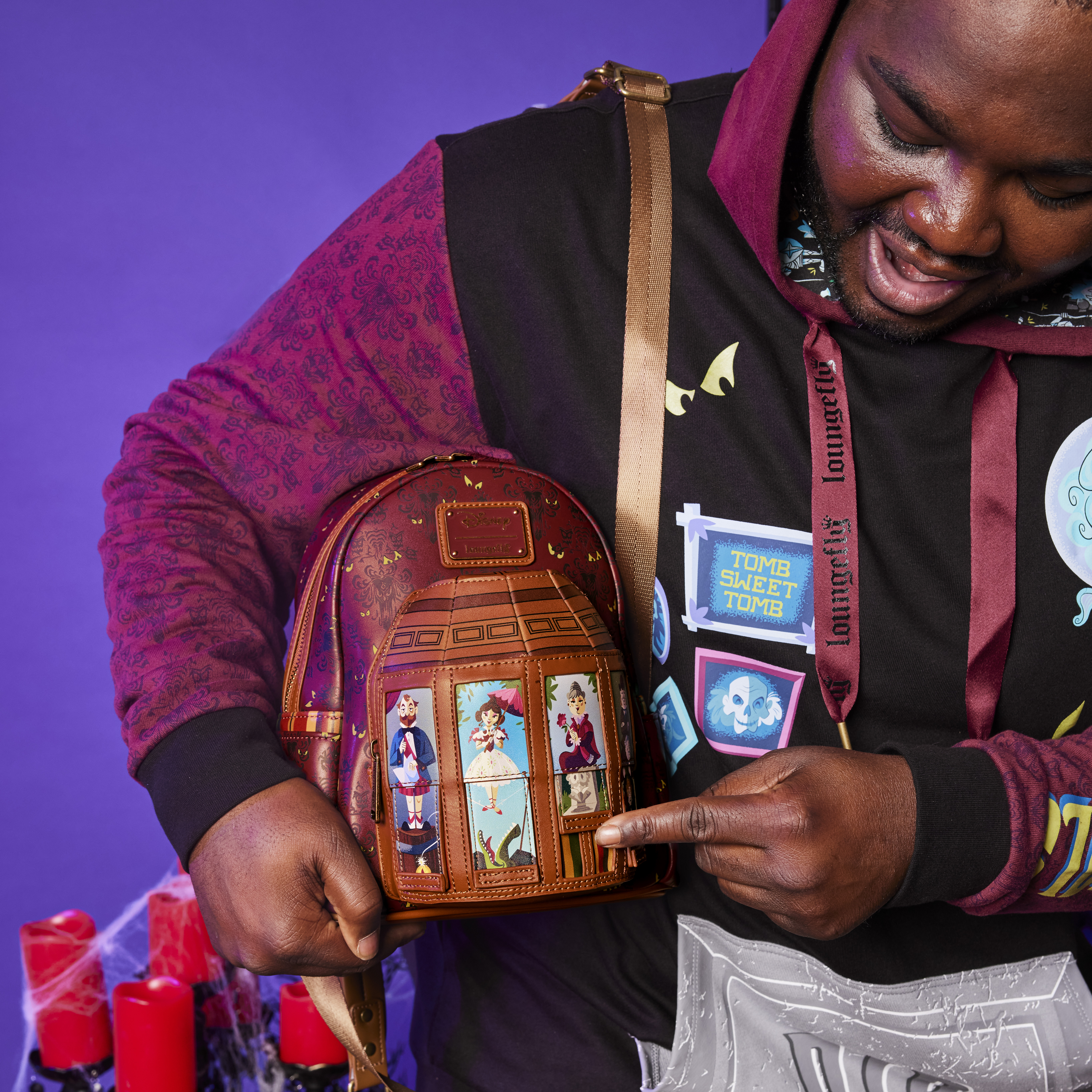 haunted mansion stretching room portraits mini backpack Loungefly Vault Backpac  The Bag Dude BNWT Haunted Mansion Stretching Room
