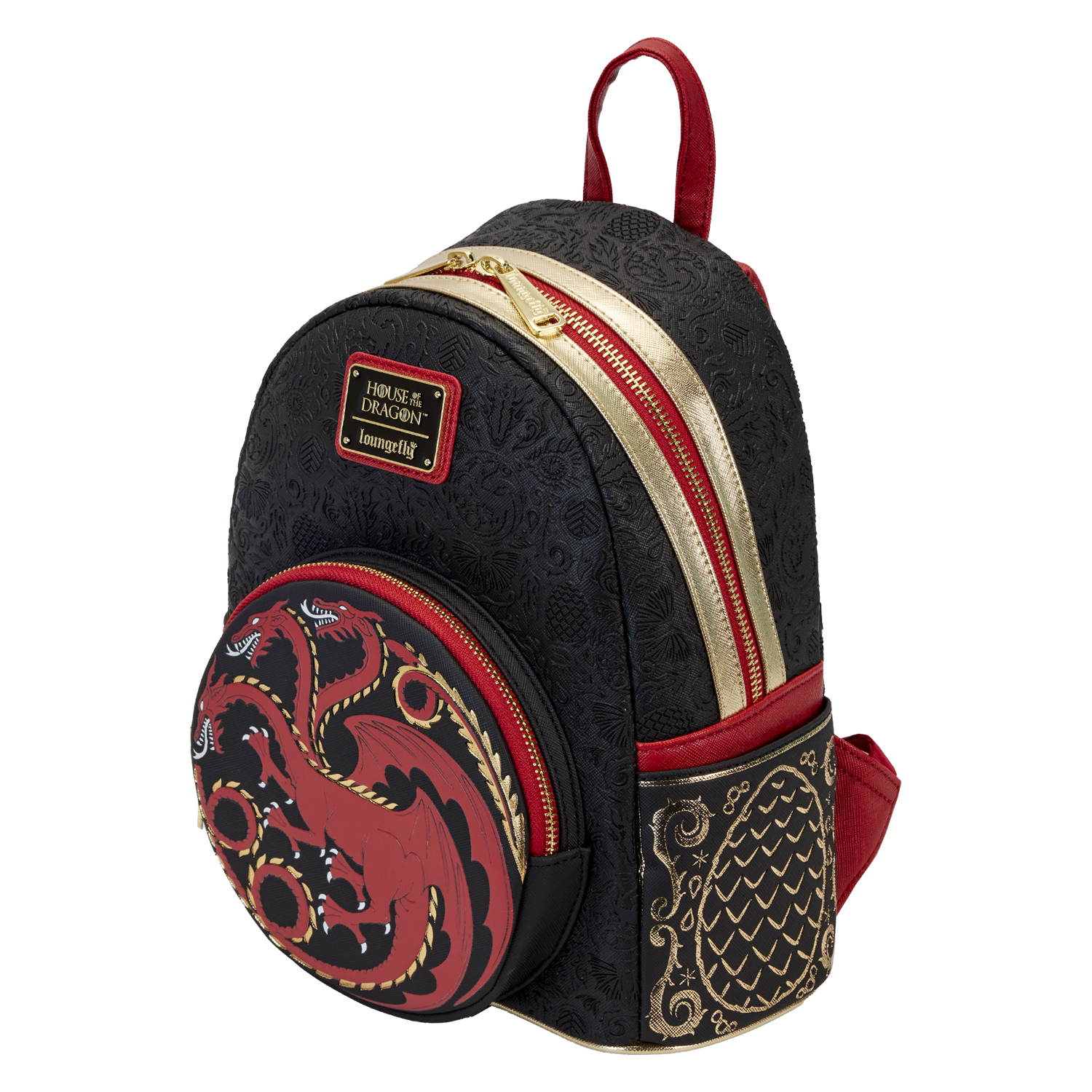 LOUNGEFLY HBO GAME OF THRONES LANNISTER INSIGNIA LION BLACK GOLD BACKPACK Loungefly® x Game of Thrones | Official Backpacks and  main image 2