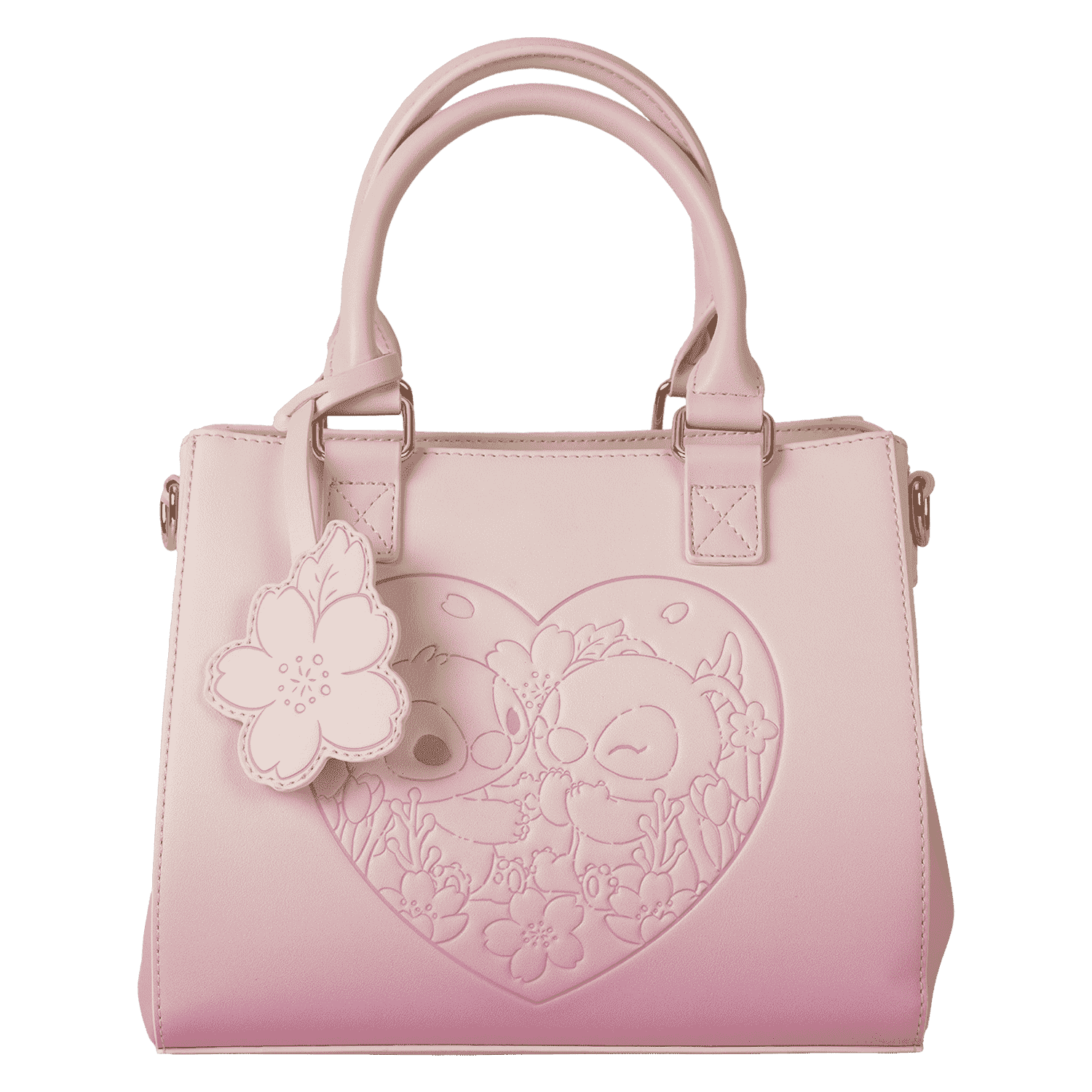 Loungefly リロとエンジェル 桜柄 2Way ショルダーバッグ ピンク Stitch & Angel Cherry Blossom Heart Crossbody Bag | Loungefly