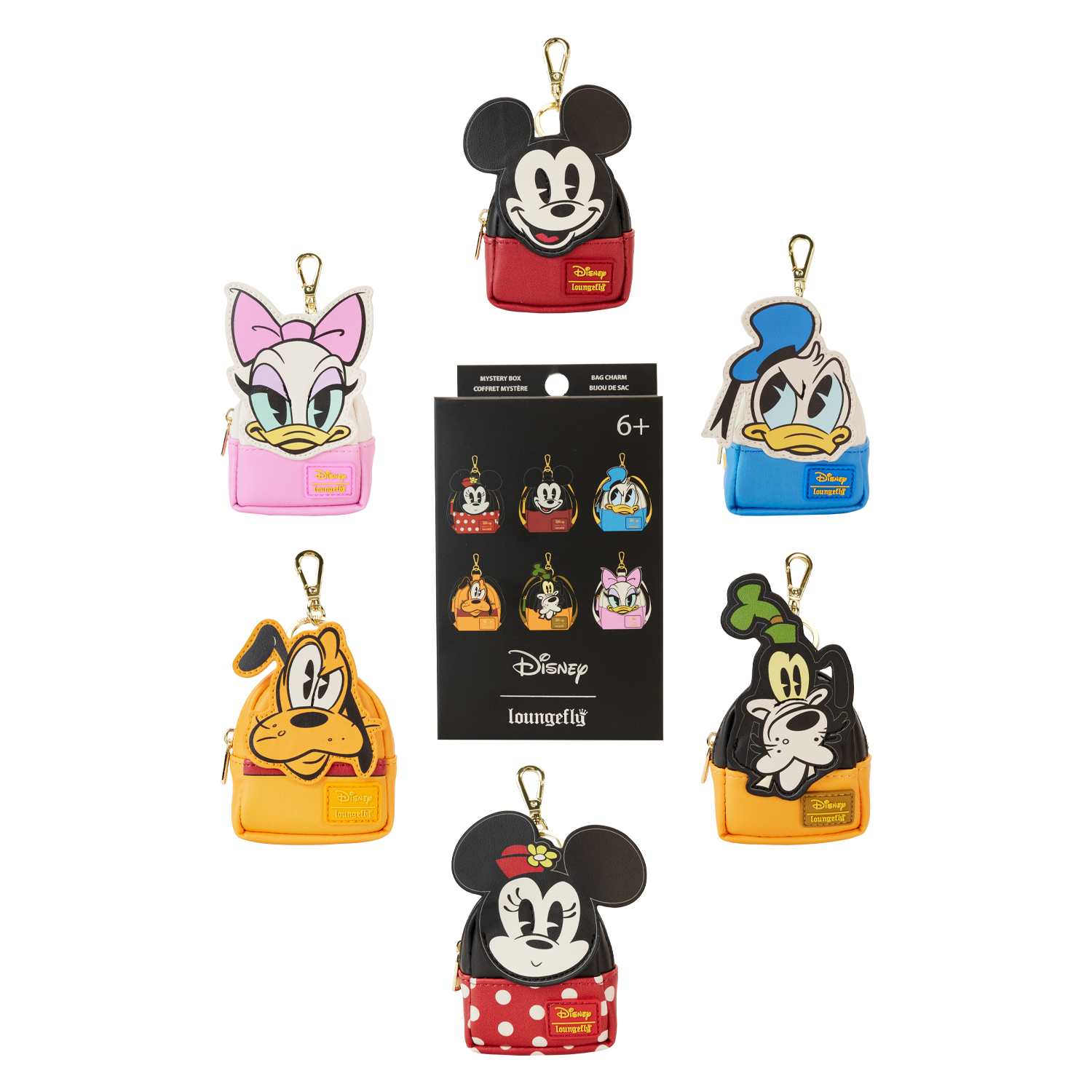Loungefly Multicolor Mickey & Friends Picnic Cosplay Mystery Mini Backpack Keychain Charm