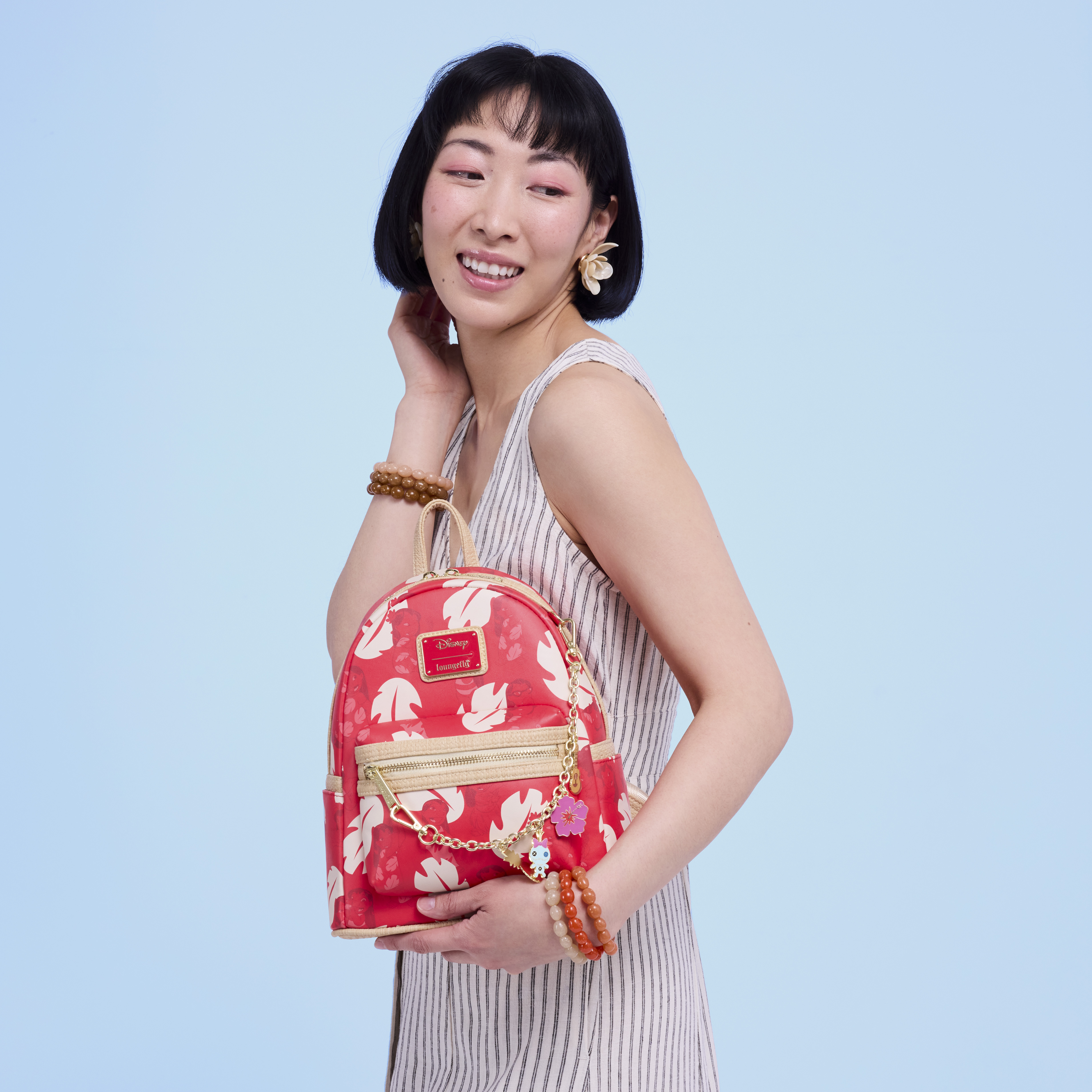 Loungefly Lilo & Stitch Mini Backpack Red Dress Charm Scrump Enamel Charms NWT Lilo & Stitch Charm Cosplay Mini Backpack | Loungefly main image 4