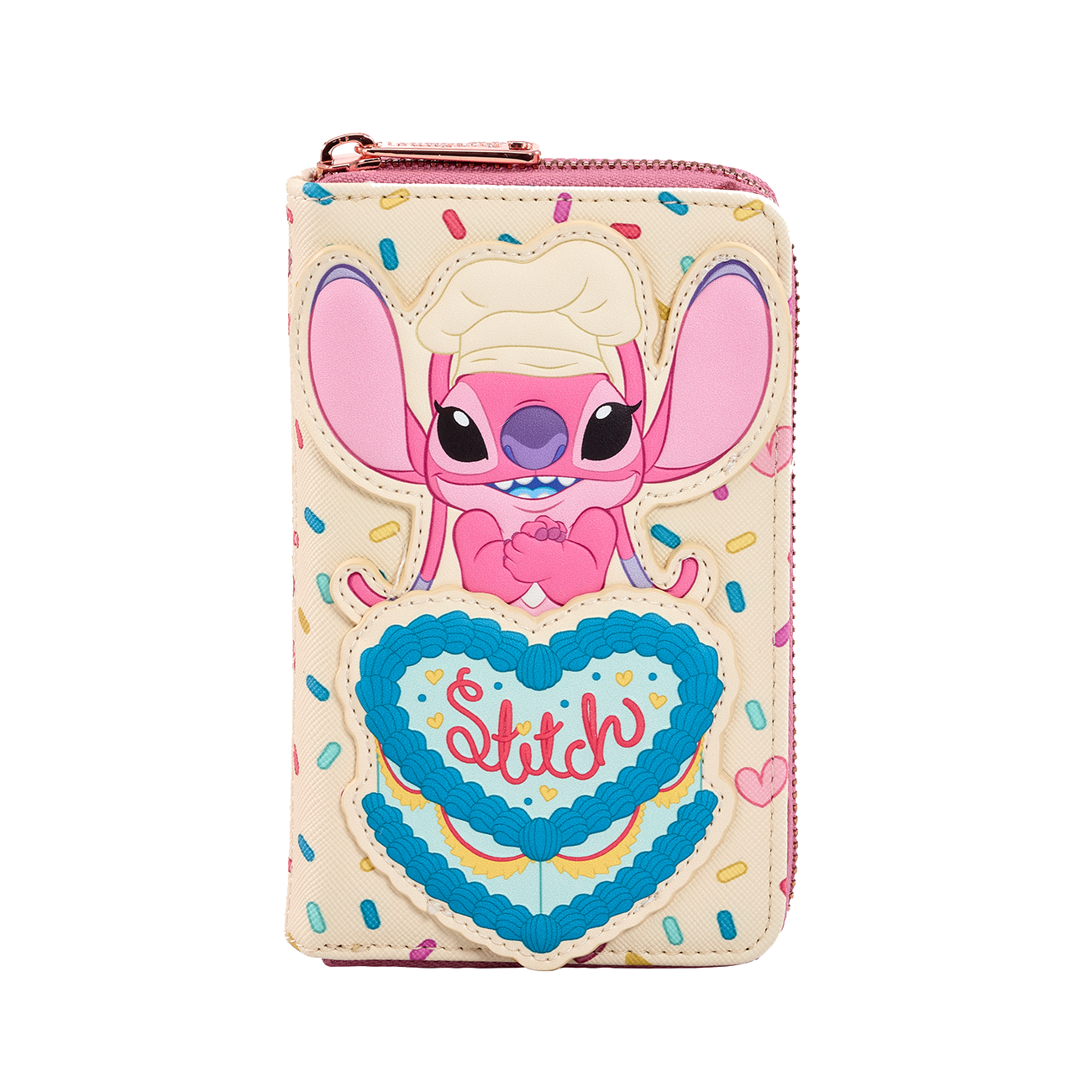 Loungefly Multicolor Lilo & Stitch Angel Cake Zip Around Wallet - Disney